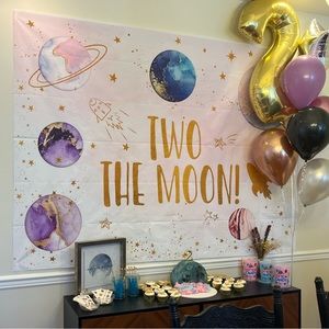 TWO the Moon Party Kit! *Shirt, Hat, Backdrop*